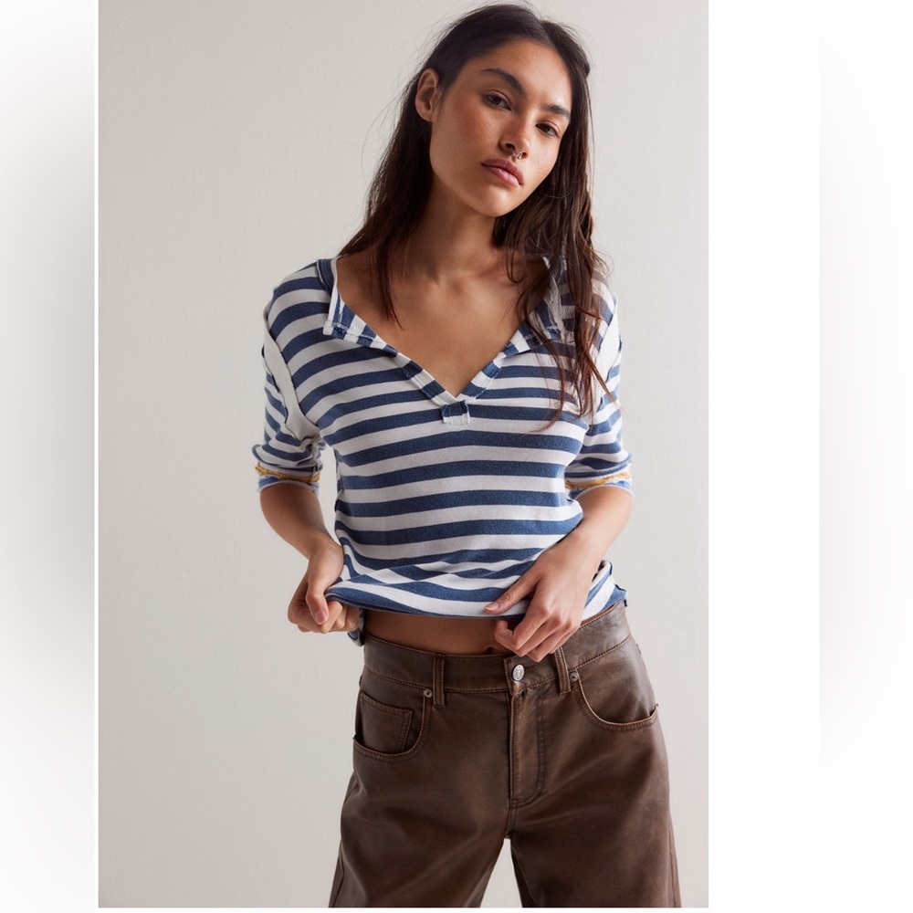 💙NWT’S! FREE PEOPLE Fast Line Tee L Lightweight Shirt Top *Exposed Seams* - Picture 9 of 10